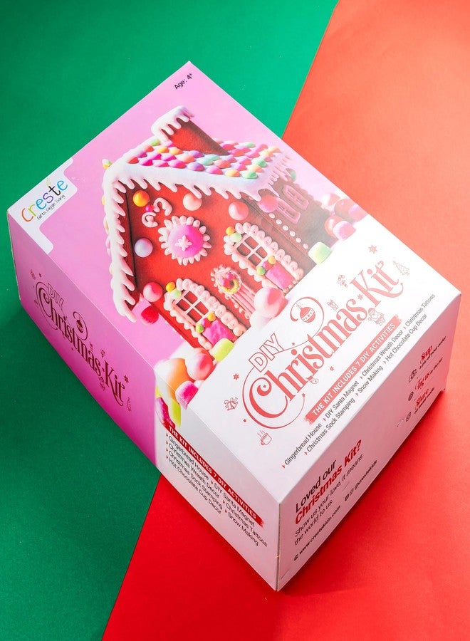Creste DIY Christmas Kit for Kids | Art and Craft Activity Kit | Includes DIY Gingerbread House, Christmas Tree Decoration, Snow Making, Santaclaus Decoration, and 3 Other Fun Activity | Festive Gifts for Kids Ages 4+ - Image 3